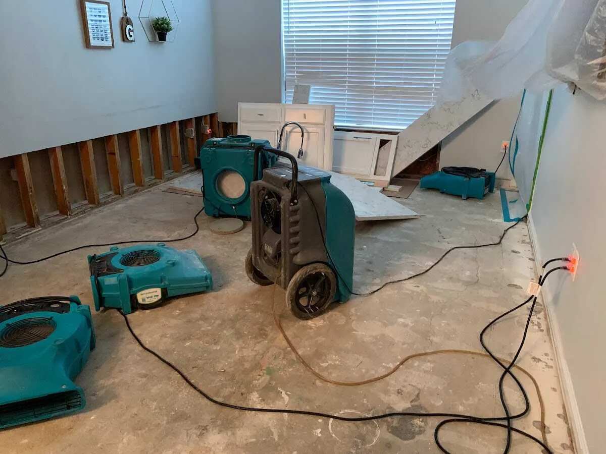 Dehumidifier in flood-cut room for Water Damage Restoration in Bullhead City